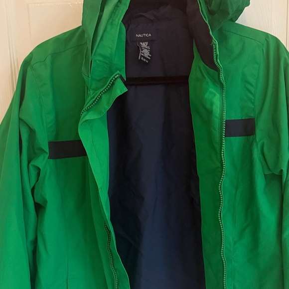 Nautica Kids Green Raincoat with Hood - Picture 3 of 6